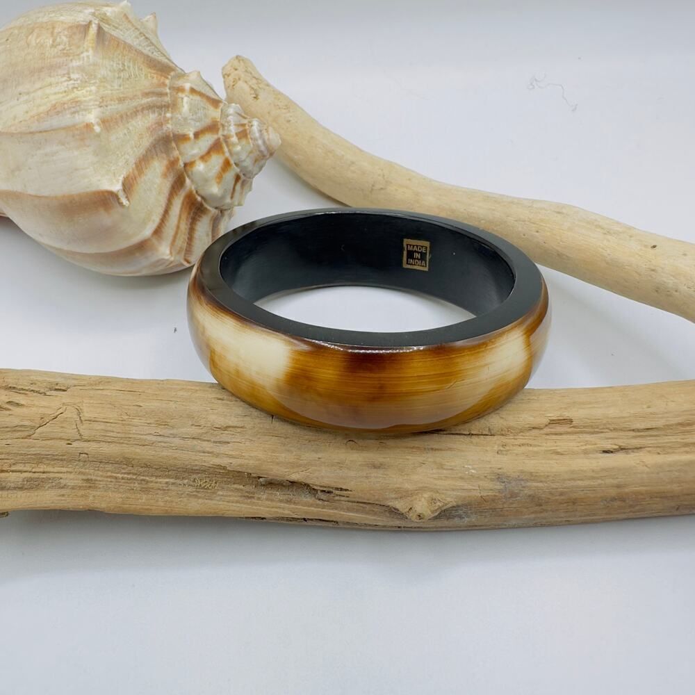 Vintage Lacquered Wood Bangle Bracelet-Made in India